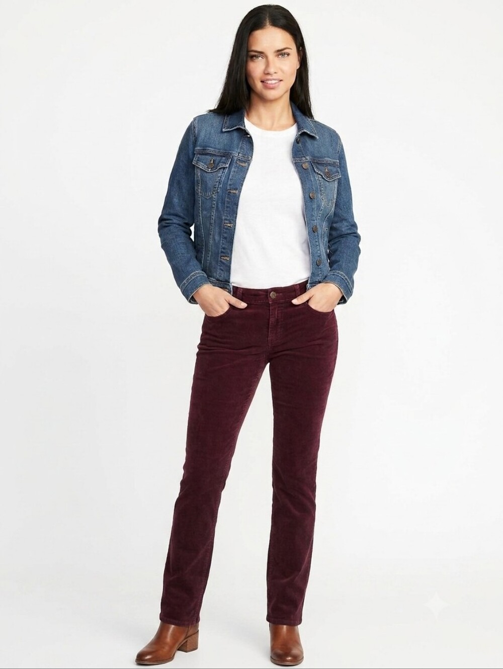 Old Navy Maroon Corduroy Boot Cut Pants 12 LONG - Picture 10 of 13